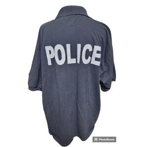 POLICE Black Polo Size XL Law enforcement 2 Sides
